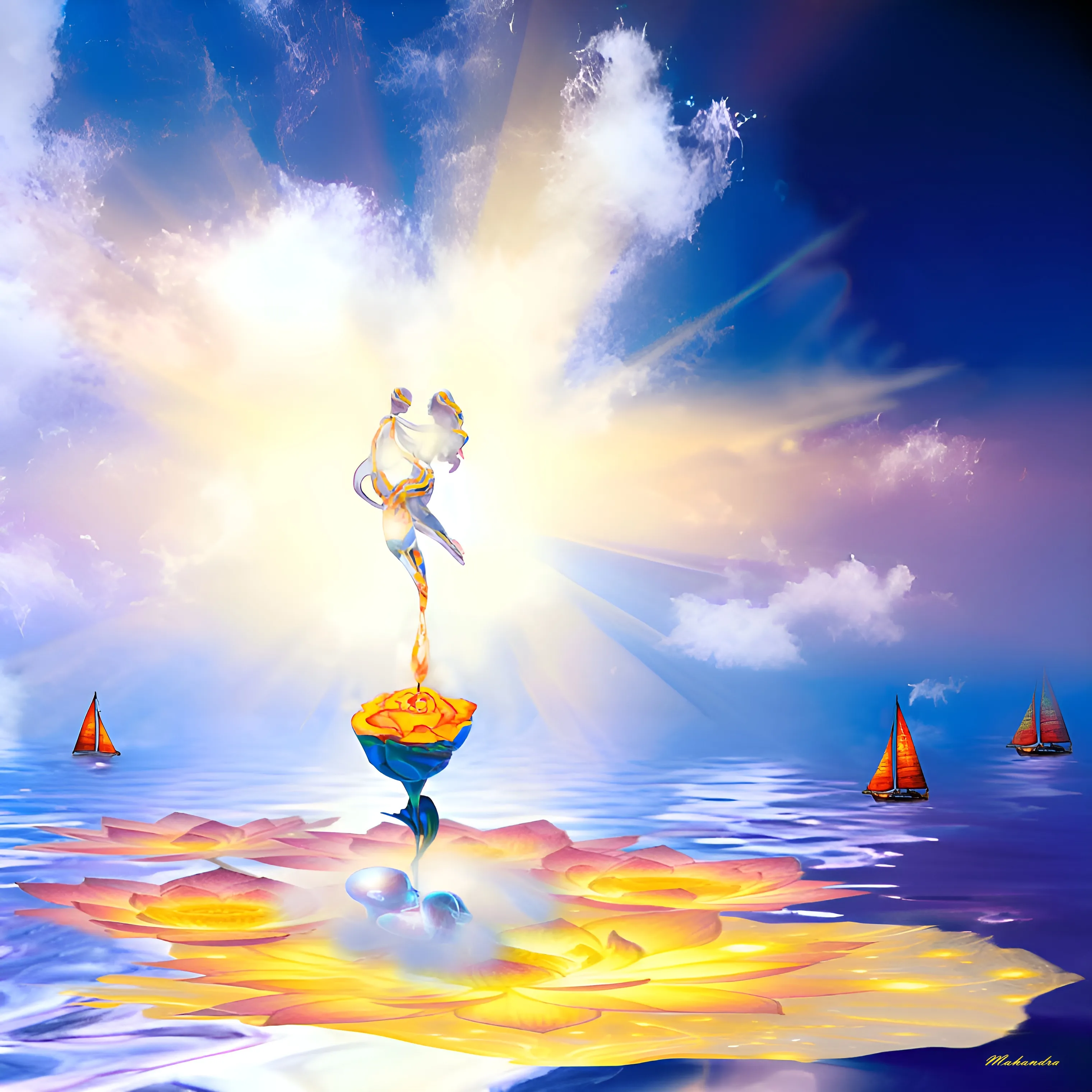Mahandra Schmitts Kunstwerk "Zum Licht der universellen Liebe"